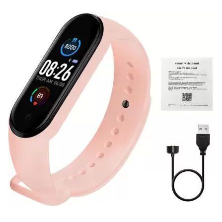 Смарт браслет M5 Smart Bracelet Фитнес трекер Watch Bluetooth. Цвет: розовый 00022023 фото