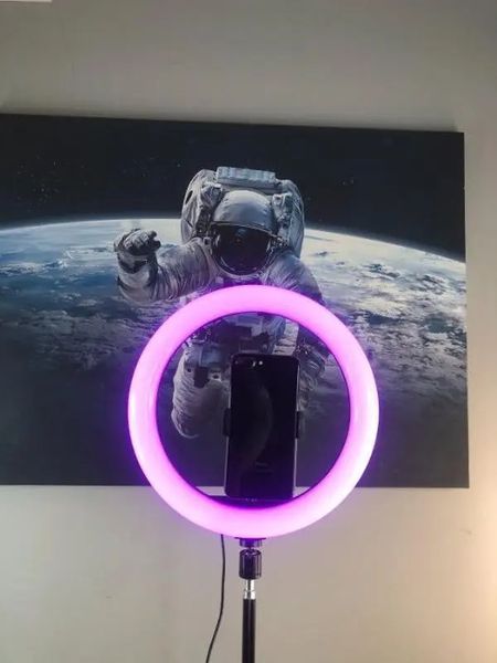 Кільцева світлодіодна лампа RGB LED RING MJ33/ 33 см із кріпленням для телефону 00017592 фото
