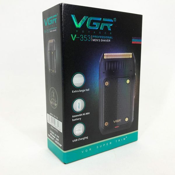 Електробритва чоловіча VGR V-353 професійна бритва шейвер для сухого гоління тример. Колір: чорний 00014371 фото