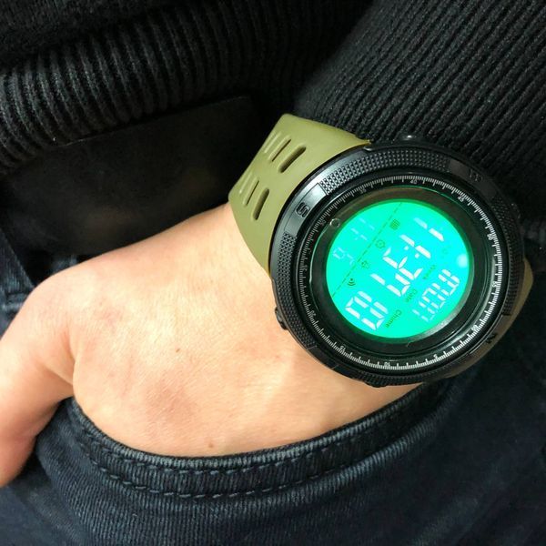 Часы наручные мужские SKMEI 2070AGWT ARMY GREEN, армейские часы противоударные. Цвет: зеленый 00022130 фото