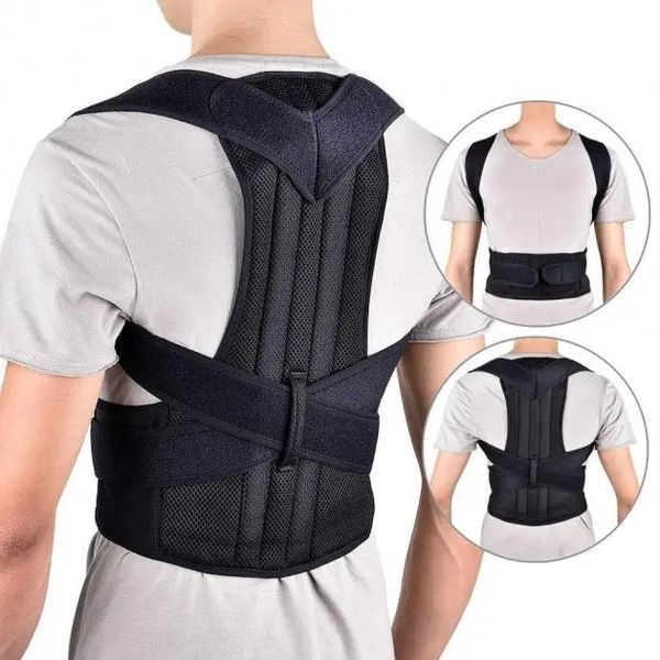 Грудопоперековий корсет коректор правильної постави back pain need help чорний для рівної спини від сутулості 00014741 фото