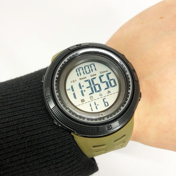 Часы наручные мужские SKMEI 2070AGWT ARMY GREEN, армейские часы противоударные. Цвет: зеленый 00022130 фото