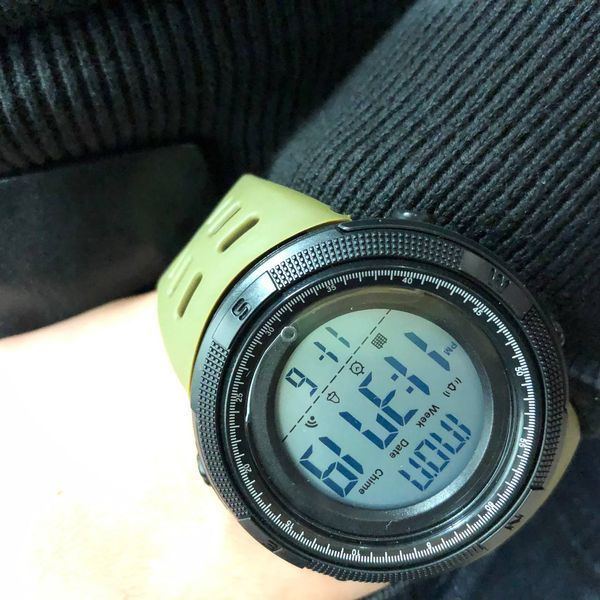 Часы наручные мужские SKMEI 2070AGWT ARMY GREEN, армейские часы противоударные. Цвет: зеленый 00022130 фото
