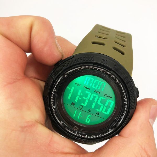 Часы наручные мужские SKMEI 2070AGWT ARMY GREEN, армейские часы противоударные. Цвет: зеленый 00022130 фото