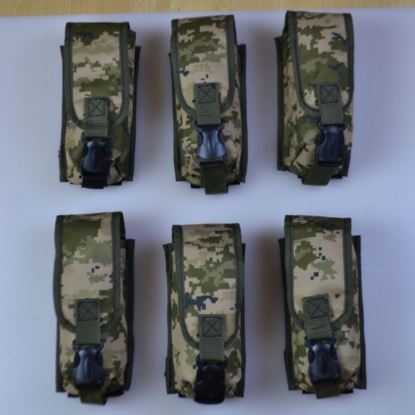 Подсумок на 2 магазина двойной из кордуры пиксель MOLLE тактический 00018286 фото