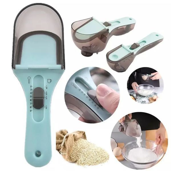 Регульовані пластикові мірні ложки 2 штуки Adjustable measuring spoon 00019241 фото