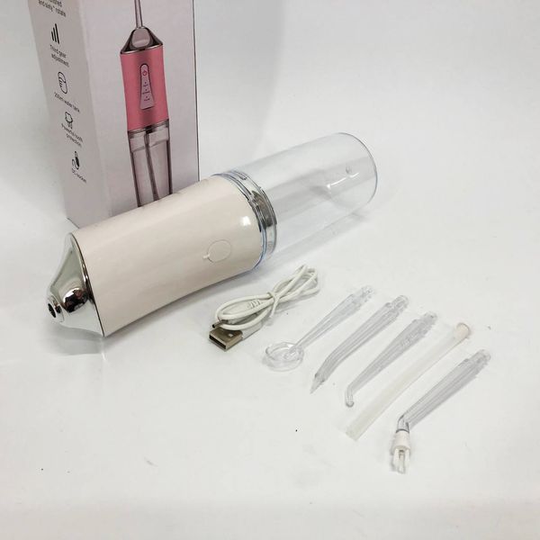 Ирригатор для чистки зубов и полости рта oral irrigator с аккумулятором и сменными насадками. цвет: белый 00014507 фото