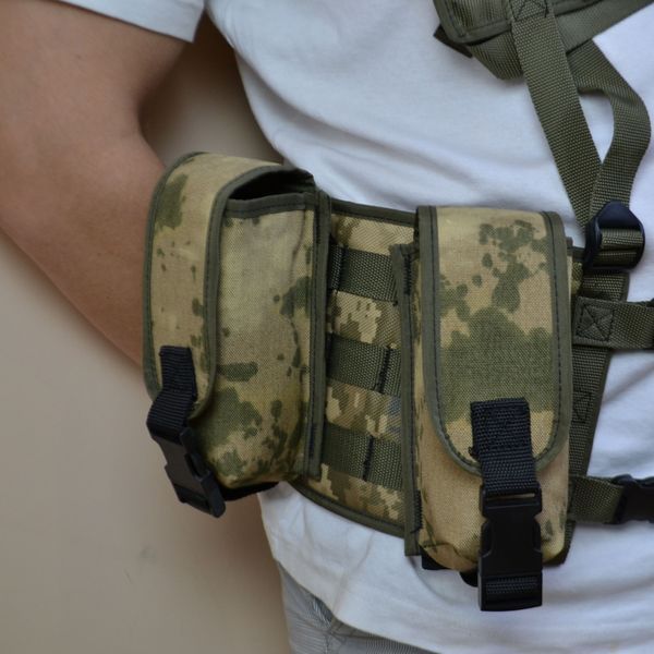 Подсумок на 2 магазина двойной из кордуры пиксель MOLLE тактический 00018286 фото
