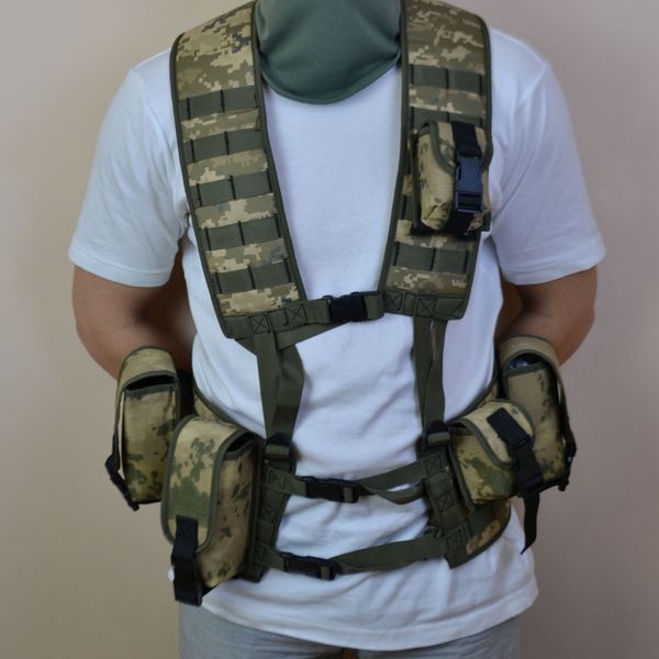 Подсумок на 2 магазина двойной из кордуры пиксель MOLLE тактический 00018286 фото