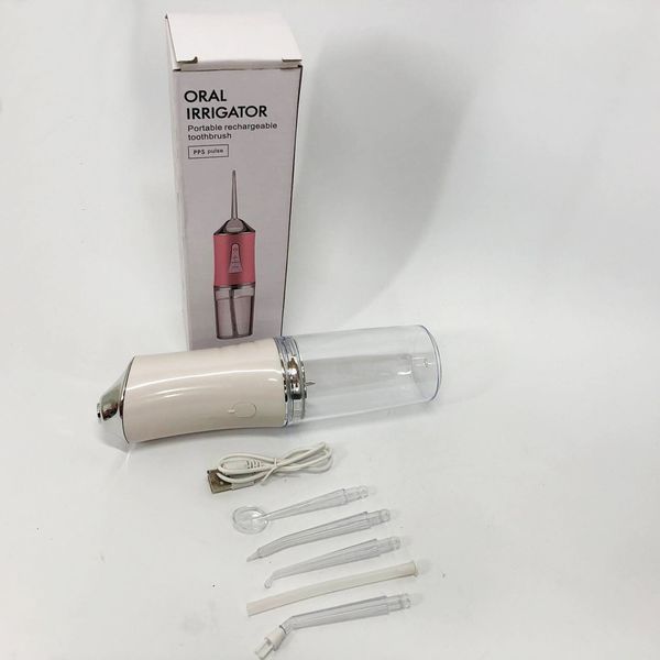 Ирригатор для чистки зубов и полости рта oral irrigator с аккумулятором и сменными насадками. цвет: белый 00014507 фото