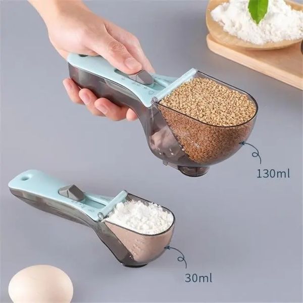Регульовані пластикові мірні ложки 2 штуки Adjustable measuring spoon 00019241 фото