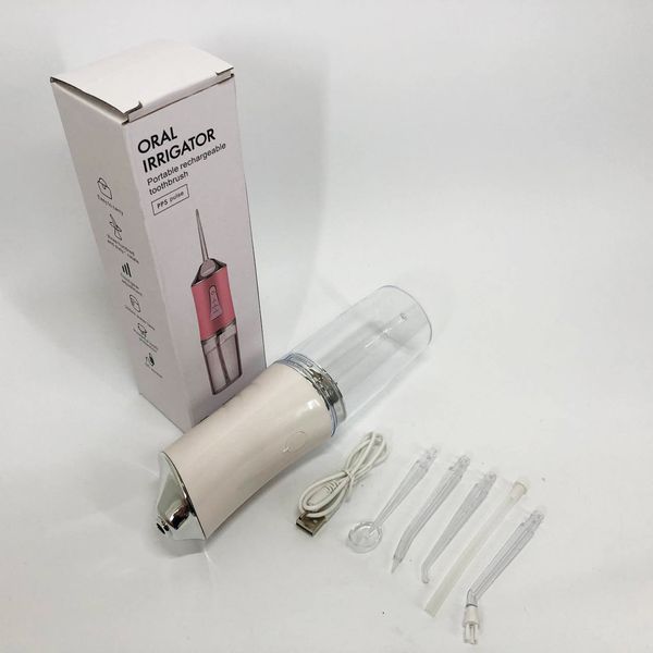 Ирригатор для чистки зубов и полости рта oral irrigator с аккумулятором и сменными насадками. цвет: белый 00014507 фото