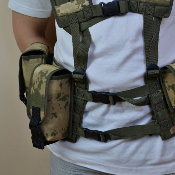 Подсумок на 2 магазина двойной из кордуры пиксель MOLLE тактический 00018286 фото