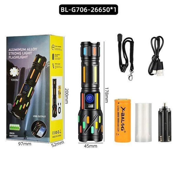 Фонарь CB-G706-TG 1x26650 power bank 00023511 фото