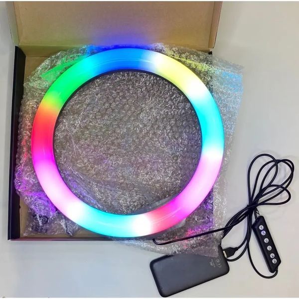 Кільцева світлодіодна лампа RGB LED RING MJ33/ 33 см із кріпленням для телефону 00017592 фото