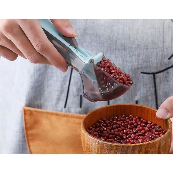 Регульовані пластикові мірні ложки 2 штуки Adjustable measuring spoon 00019241 фото
