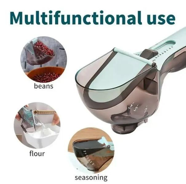 Регульовані пластикові мірні ложки 2 штуки Adjustable measuring spoon 00019241 фото