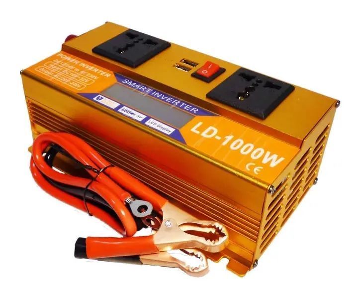 Перетворювач Інвертор 1000W 12V/24V + LCD, золотий 00018010 фото