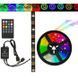 Світлодіодна стрічка SMD 5050 RGB LED 5 м IP65 з пультом та блоком живлення 220v, 5м, Стрічка світлодіодна 5050 00012573 фото 1