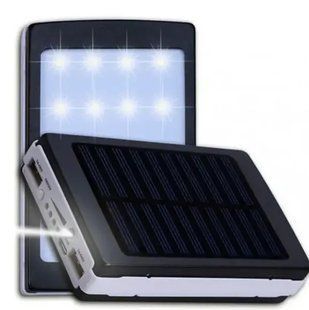Портативна зарядка Power Bank Metal Led Solar 20000 mah Сонячна панель + Ліхтар 00017928 фото