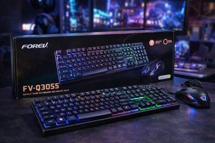 Игровой набор FOREV FV-Q3055 клавиатура + мышь с подсветкой RGB 00018209 фото