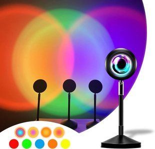 Sunset Lamp RGB 16 кольорів - проекційний світильник заходу сонця, світанку з пультом 00023282 фото