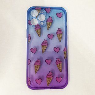 Чехол для Apple Iphone 12 Pro Max розово-синий Мороженое 00023769 фото