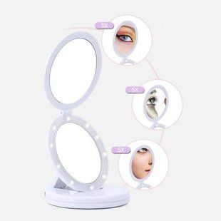 Зеркало для макияжа Large Mirror с LED-подсветкой, светящееся зеркало для макияжа. Цвет: белый 00015332 фото