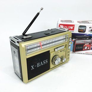 Радиоприёмник портативное радио Golon RX-381 аккумуляторный ретро колонка usb sd mp3 fm. Цвет: желтый 00017304 фото