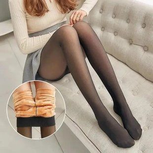 Капроновые зимние колготки 100 den,термо колготы на флисе-меху с начесом утепленные с эффектом голых ножек 00024159 фото