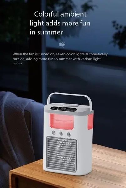 Вентилятор охолоджувач 3в1 Air Cooler Fan 1346 з USB-живленням, зволоженням та LED-підсвічуванням 00018576 фото