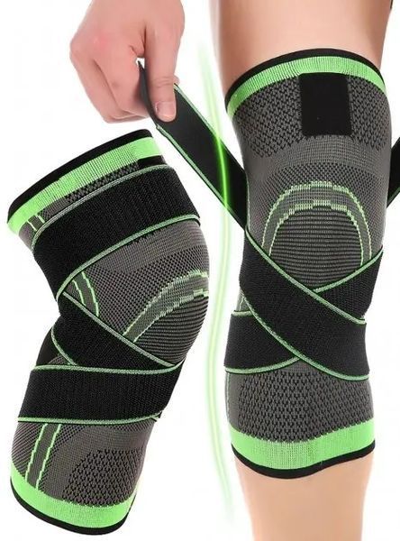 Наколенник бандаж коленного сустава knee support copper черно-зелёный фиксатор колена компрессионный от травм растяжений 00014742 фото