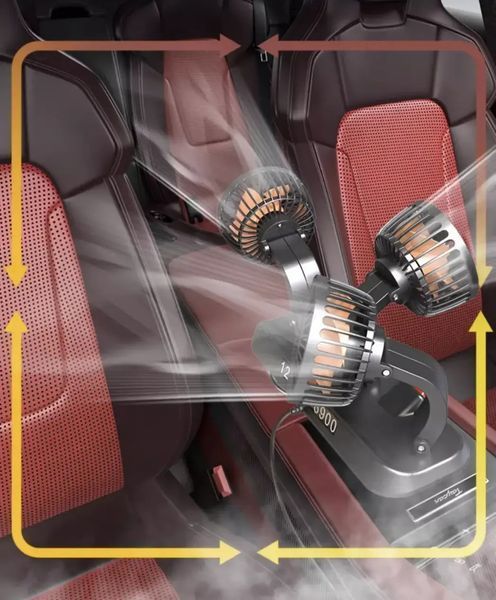 Вентилятор автомобильный тройной поворотный 5V USB с табличкой телефона 00017100 фото