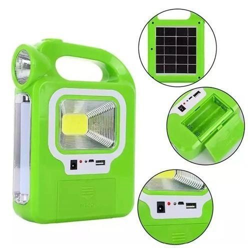 Ліхтар кемпінг переносний 6399А - LED+COB, power bank, 2x18650, сонячна батарея. Колір: зелений 00023455 фото