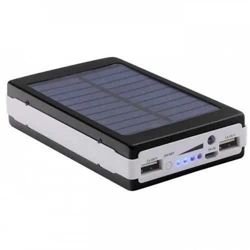 Портативная зарядка Power Bank Metal Led Solar 20000 mah Солнечная панель + Фонарь 00017928 фото