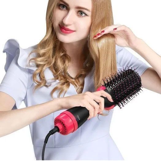 Фен Щетка расчёска 3в1 One step Hair Dryer 1000 Вт 3 режима выпрямитель для укладки волос стайлер с функцией ионизации 00014311 фото