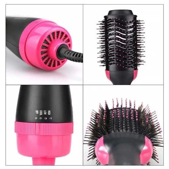 Фен Щетка расчёска 3в1 One step Hair Dryer 1000 Вт 3 режима выпрямитель для укладки волос стайлер с функцией ионизации 00014311 фото