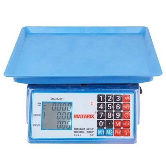 Электронные весы для товаров Matarix MX-412 до 50 кг, Функциональные электронные весы для торговли 00019132 фото