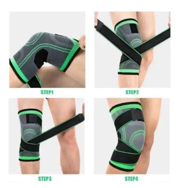 Наколенник бандаж коленного сустава knee support copper черно-зелёный фиксатор колена компрессионный от травм растяжений 00014742 фото