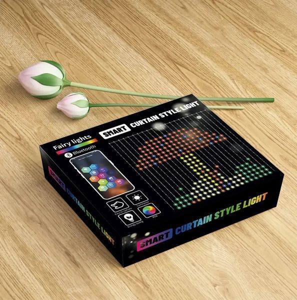 Гірлянда Штора від мережі 3х3 м 400LED RGB + пульт дистанційного керування, SF-1 / Розумна гірлянда з додатком на телефон 00024711 фото