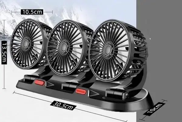 Вентилятор автомобильный тройной поворотный 5V USB с табличкой телефона 00017100 фото