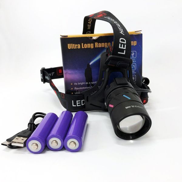 Ліхтар налобний NIGHT VISION FLUORESCENCE CT012-3L-2TG(white+red), Налобний ліхтар з лінзою 00023377 фото