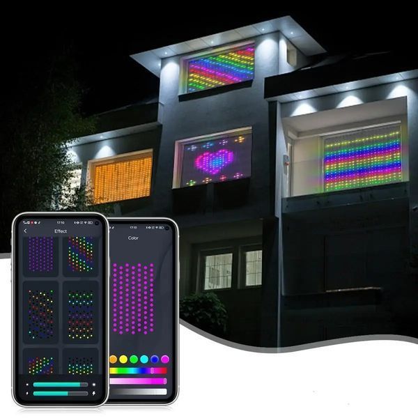 Гірлянда Штора від мережі 3х3 м 400LED RGB + пульт дистанційного керування, SF-1 / Розумна гірлянда з додатком на телефон 00024711 фото