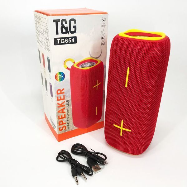 Портативна Bluetooth колонка TG654 8W з підсвічуванням, блютуз колонка для вулиці. Колір: червоний 00017252 фото