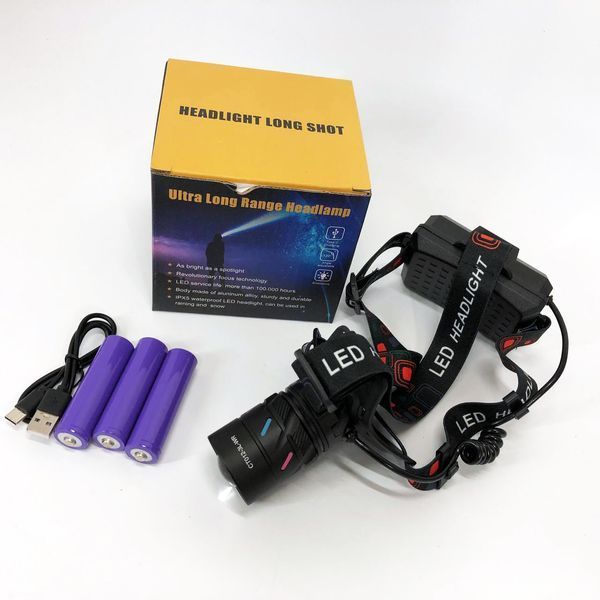 Ліхтар налобний NIGHT VISION FLUORESCENCE CT012-3L-2TG(white+red), Налобний ліхтар з лінзою 00023377 фото