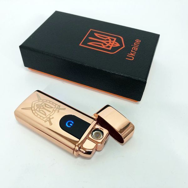 Электрическая и газовая зажигалка Украина с USB-зарядкой HL-431, Юсб зажигалка. Цвет: золотой 00023577 фото