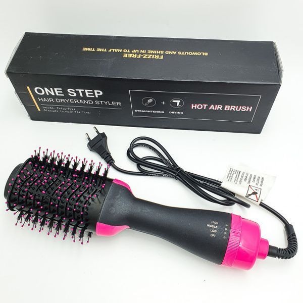 Фен Щетка расчёска 3в1 One step Hair Dryer 1000 Вт 3 режима выпрямитель для укладки волос стайлер с функцией ионизации 00014311 фото