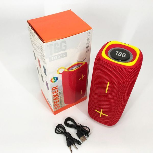 Портативна Bluetooth колонка TG654 8W з підсвічуванням, блютуз колонка для вулиці. Колір: червоний 00017252 фото