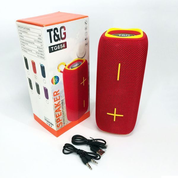 Портативна Bluetooth колонка TG654 8W з підсвічуванням, блютуз колонка для вулиці. Колір: червоний 00017252 фото