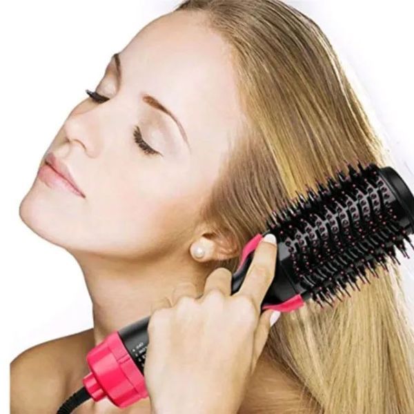 Фен Щетка расчёска 3в1 One step Hair Dryer 1000 Вт 3 режима выпрямитель для укладки волос стайлер с функцией ионизации 00014311 фото